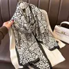 Scarves Luxury Brand Satin Silk Square Scarf Hijab Women 2022 Print Bandana Headband Neckerchief Ladies Shawl Bag Wrap Foulard 90*180cm J230801