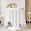 Nappe Style Français Nappe En Dentelle Blanche Ronde Livre De Thé Fille Pastorale Tissu Romantique