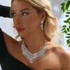 Collana Orecchini Set Bling Zirconi Orecchino Per Le Donne Matrimonio Impegnato Banchetto Fine Jewelry Alta Qualità Cubic Zircon Costum Bijoux Regali