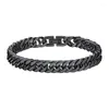 Länkarmband Rostfritt stål Herrpar Dominant Classic Armband Titanium Colorless Cuban Chain Punk Personaliserad för gåvor