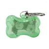 Dog Apparel H55e blinkande ledande dogbones hänge nyckelningstillbehör Antilost Light for Pet Collar Clip Supply