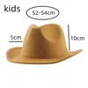 Breda Brim Hats Bucket Cowboy Hat Kids for Women Fedora Jazz Caps Boys Girls 52cm 54 cm Panama Western Gorras 230801