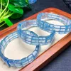 Strand Natural Blue Topaz Armband Hand Platoon Bangle Crystal Healing Energy Stone Fashion Jewelry Gemstone Gift 1st 8x12mm