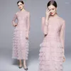 Повседневные платья молодые джист роскошный темперамент розовый сетка