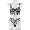 Roupa íntima sexy ponto de venda quente perspectiva lingerie divertida com anel de aço elástico nas costas oco conjunto de duas peças 3391 230801