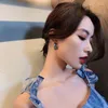 Boucles d'oreilles pendantes Qiu Dong Kuan Femme Haute Qualité Corée du Sud Tempéraments Long Visage Explicite Mince