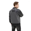 Hommes Vestes Printemps Et Automne Rétro Gris Bomber Veste Beau Ins Broderie Tendance Couple Baseball Uniforme Hommes