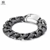 Bracelets porte-bonheur KALEN Punk Lien Chaîne Bracelet Hommes En Acier Inoxydable Symbole Mystérieux Pulseira Masculina Lourd y Brassard Bijoux 230731