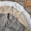 Camisetas masculinas masculinas vintage camisetas de linho puro casuais frescas estilo chinês com decote em V meia manga pulôver blusa top urbano fino respirável