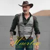 Mäns västar Mäns Herringbone Vest Western Cowboy Style V Neck Vintage Wool Sleeveless Jacket Groom's Vest Waistcoat Chaleco Hombre 230731