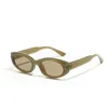 Sunglasses Vintage Oval Cat Eye Women For Men Fashion Luxury Design Small Frame Sun Glasses Trend Rivet Punk Olive Green Shades