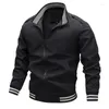 Mäns jackor 2023 Stand Collar Zipper Sports Cargo Jacket Youth Repair Fashion Casual