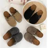 Designer Cork Flat Slippers Fashion Leather Kids Slipper Favourite Beach Sandals Boys Girls Youth Children Casual Shoes Clogs Bag Head Non-Slip Slides