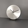 Decorative Objects Figurines Modern minimalist industrial style silver living room wall clock without number studio decoration Nordic 230731