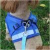 Dog Collars Leashes Breathable Mesh Small Pet Harness And Leash Set Puppy Cat Vest Collar For Chihuahua Pug Bldog Arnes Perro Drop Dhst8