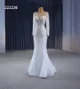 Abito da sposa con scollo a cuore con colletto e strascico a maniche lunghe, moda lusso SM222226