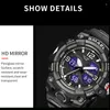 Wristwatches Men's Watches Digital Electronic Dual Display Waterproof Shockproof Cold Light Watch For Men Reloj Hombre