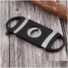 Cigar Accessories Portable Cutter Plastic Blade Pocket Cutters Round Tip Knife Scissors Manual Stainless Steel Cigars Tools 9X3.9Cm Fy Dhui8