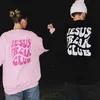 Kvinnors hoodies tröjor Jesus Freak Club Autumn Winter Overized Letters Men Women Hip Hop Pullover bekväm fleece tjock varm 230731