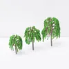 Dekorativa blommor 10st minisimulering willow träd modell färdig plast scen konstruktion sandlåda handgjorda mikrolandskap