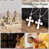 Hänghalsband Ortodox Crucifix Cross för män smycken ryska östra St. Nicholas religiösa böngåvor