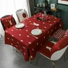 Tovaglia Home Decorazioni natalizie Tovaglie rettangolari impermeabili Tovaglia da caffè rossa Decorazione per feste Tavolo copritavolo R230801