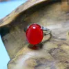 Pierścienie klastra liemjee hurtowo czerwony agat prosty pierścień mody osobowość punkowa biżuteria na imprezę dla kobiet zawiera Namour Charm Prezent