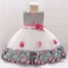 Kız elbiseleri bebek kız kız elbise tül vaftiz elbiseler için kızlar için 1. yıl doğum günü boncuk dantel aplike parti düğün balo çocuk kıyafetleri 230731