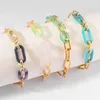 Länk armband kvinnor armband färg akryl och rostfritt stål ringkedja enkel trendiga tjej smycken födelsedagspresent