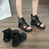 2023 sommer Frauen Sandalen Neue Roman Clip Toe Stiefeletten Sandalen Designer Mode Plattform Frauen Lace-up Schuhe Strand flip-Flops