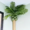 Decorative Flowers Artificial Coconut Palm Leaves Stems Fake Tree For Home Office Party Arrangement Wedding Decoration