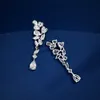 Stud Wong Rain 925 Sterling Silver Pear Lab Sapphire High Carbon Diamonds Kamień 18 -Kolki Złote Kolczyki Dangle Dangle Fine Jewelry 230731