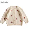 Pullover Rinilucia Kids Girls Cardigan Sevents Spring Autumn Baby Boys Long Sleeve Cotton Sweater Stack