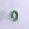 Italian design jewelry green enamel glaze crack opening women's ring fashion personalized holiday gift244g