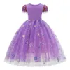 Cosplay Crianças Traje Halloween Meninas Rapunzel Traje Lantejoulas Vestido Roxo Crianças Princesa Vestido Cosplay 3 4 5 6 7 8 9 10 Anos 230731