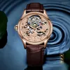 Armbandsur Aesop Tourbillon Mechanical Watch Men Zodiac Dog Skeleton Hollow Sapphire Luxury Arm Wristwatch Waterproof Business Sport Leather