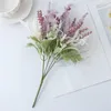 Dekorativa blommor Konstgjorda växter Lavendel Gypsophila Flower Bouquet PE för bröllopshem Prydnadsblommor Jul Floral