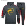 Heren Hoodies Sweatshirts Hot Koop Heren LETE Kleding Heren Sets Afdrukken Hoodie Set Fleece Rits Capuchon Sweatshirt + broek Casual Heren Trainingspakken T230731