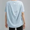 Womens Lu Yoga Backaction T-Shirt Summer Top Womens Round Round Sleeve Servility Spectable Sports Litness Solid LL813