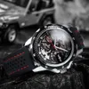 Horloges WINNAAR Sport Outdoor Automatisch Horloge voor Heren Lichtgevende Handen Zwart Skeleton Mechanische Horloges Luxe Merk Rubberen Band Klok 230731