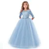 Girl's Dresses Flower Girls Dress for Wedding 6-14 Yrs Elegant Lace Kids Birthday Princess Party Dresses for Girls Teenage Pageant Prom Dress 230801