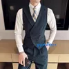 Classic Groom Vests For Wedding Best-Men Suit Vest Slim Fit Vest Custom Made Prom Party Engagement Waistcoat Dress Peaked Lapel Double-breasted