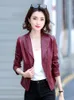 Frauen Leder Frauen Jacke Frühling Herbst Mode Zipper Moto Biker Stil Dünner Mantel Kurze Schaffell Tops Oberbekleidung Weibliche