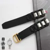 20 * 10mm Rubber WatchBand For 21st Century Silicone Watch Band Black White Watch Band Male Waterproof Wristband Durable Belt