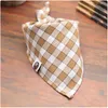 Dog Apparel Bandanas Large Pet Scarf For Cotton Plaid Washable Bow Ties Collar Cat Accessories Supplies