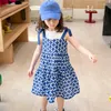 Meisje Jurken Zomer Koreaanse Stijl Baby Kinderen Kids Casual Posh Leuke Prinses Bloemenprint Strik Mouwloze Jarretel Jurk