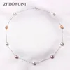 Strands Strings Zhboruini İnce İnci Kolye 925 STERLING Gümüş Takı Doğal Tatlı Su Güze Sezgi Kadınlar İçin Hediye 230731