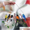 Decoratieve objecten beeldjes mini hanger gebrandschilderde vogel glazen raam ophangingen acryl muur opknoping gekleurde vogels decor kamer Accesso Dh4Ac