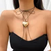 Anhänger Halsketten Layered Lace Up Seil Kette Herz Halskette Für Frauen Trendy Elegant Choker Y2K Cool Trend Schmuck Zubehör