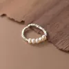 Pierścienie klastra La Monada Rozmiar 54-59 mm Pearl 925 srebro dla kobiet nieregularny palcem Pierścień ślubny